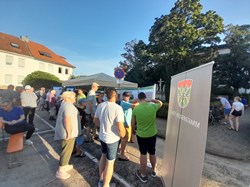Infowände zu den Planungen.
