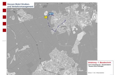 Umleitung (Karte: Hessen Mobil Straßen und Verkehrsmanagement)