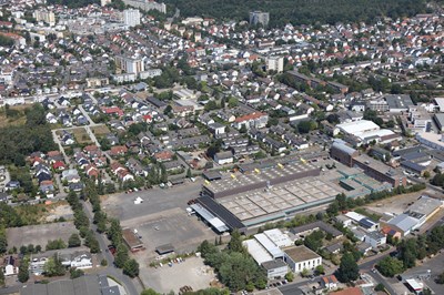 Luftbild des Areals des ehemaligenFernmeldezeugamts