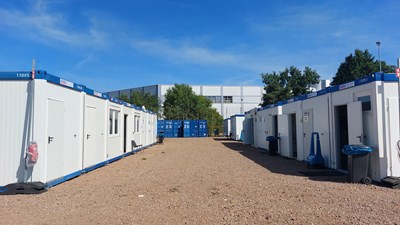 Die Gemeinschaftsunterkunft am Kultur- und Sportzentrum Martinsee.