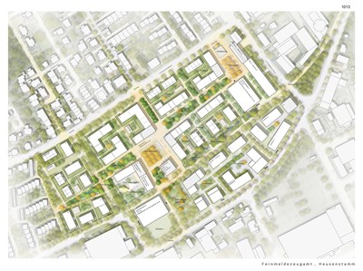 Der Sieger-Vorentwurf der Büros Thomas Schüler Architekten Stadtplaner, Düsseldorf, mit GTL Landschaftsarchitektur, Kassel.