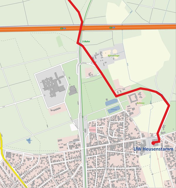 Trassenplanung der EVO in Heusenstamm. (Plan: EVO AG)
