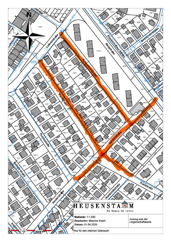 Arbeiten am Trinkwassernetz in der Kantstraße / Ecke Herderstraße