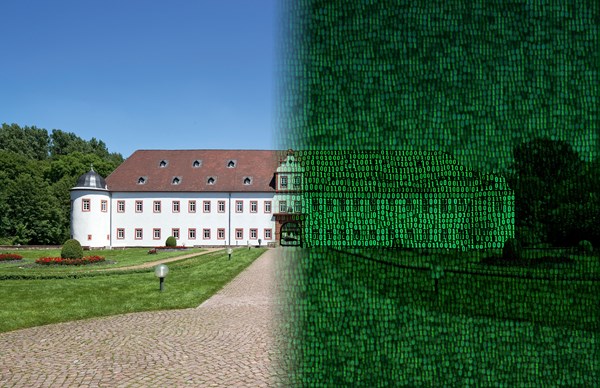 Fotomontage: Digitales Rathaus.